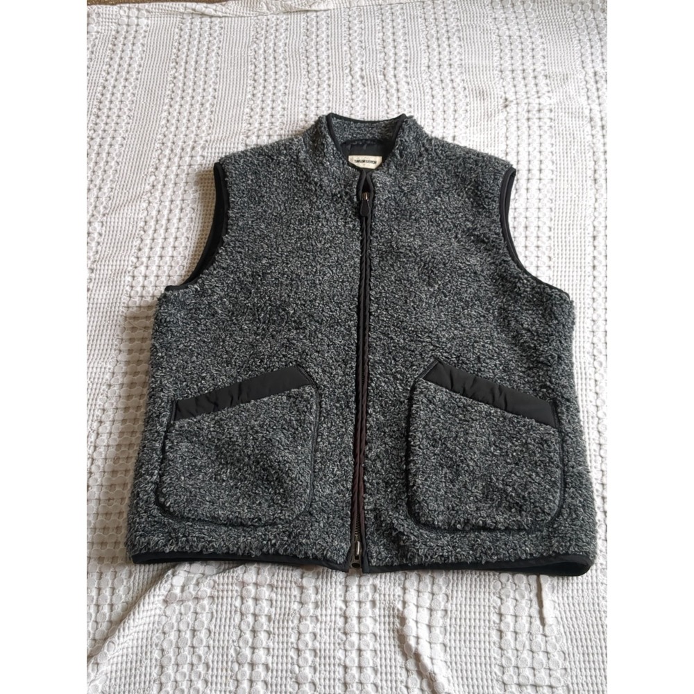 NWT Taylor Stitch Port Vest Boucle Sherpa Like Vest Zip Size 42 XL Charcoal Gray